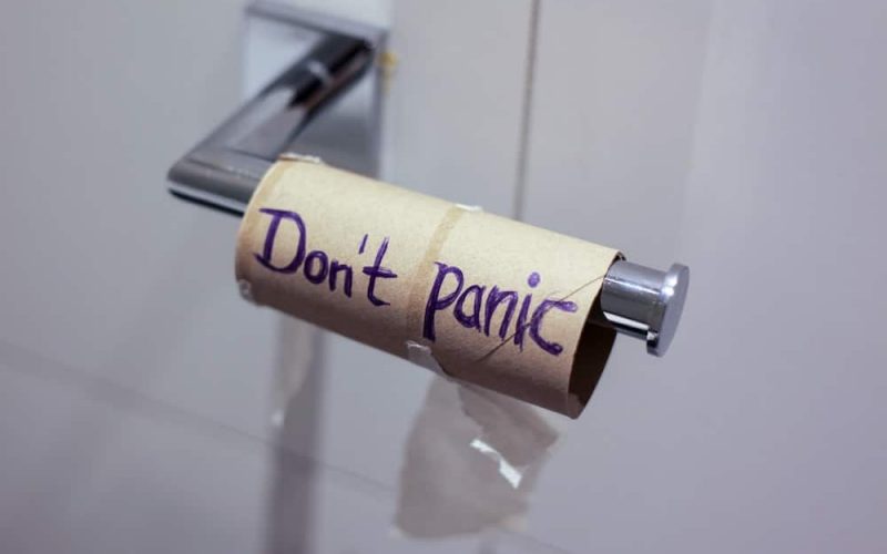 dont panic peeing sign